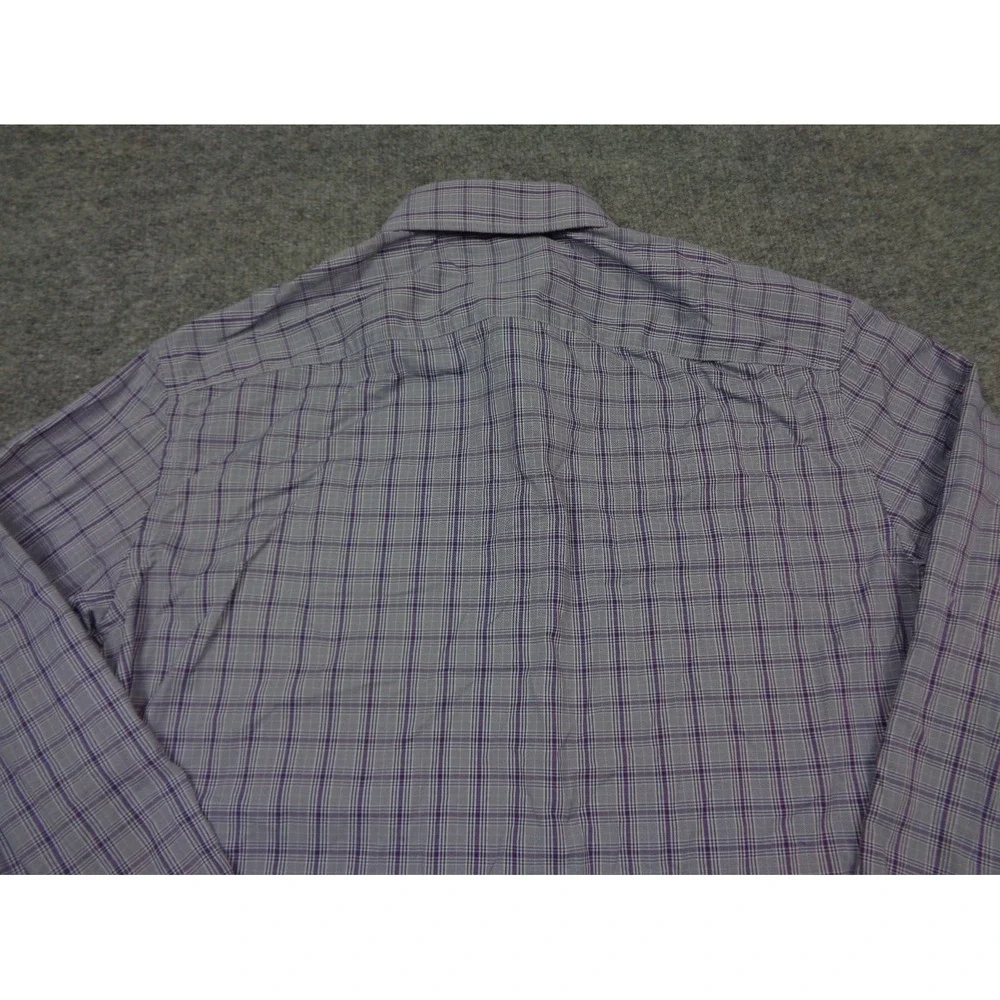 UNTUCKit Shirt Mens‎ L  Purple Plaid Performance Button Up Long Sleeve Stretch